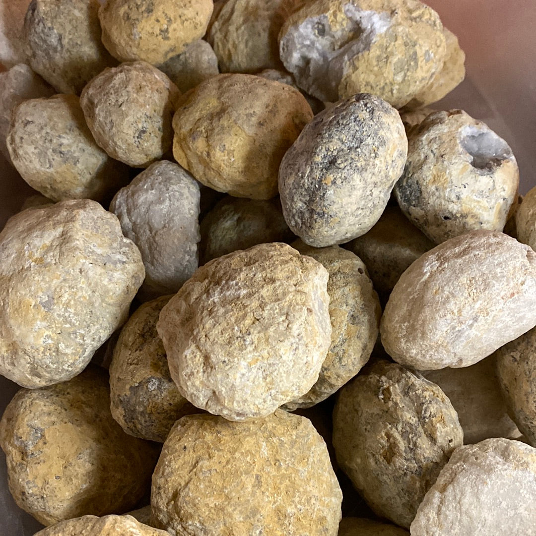 Morocco Crack your own Quartz Geode Mountain Mineral Market