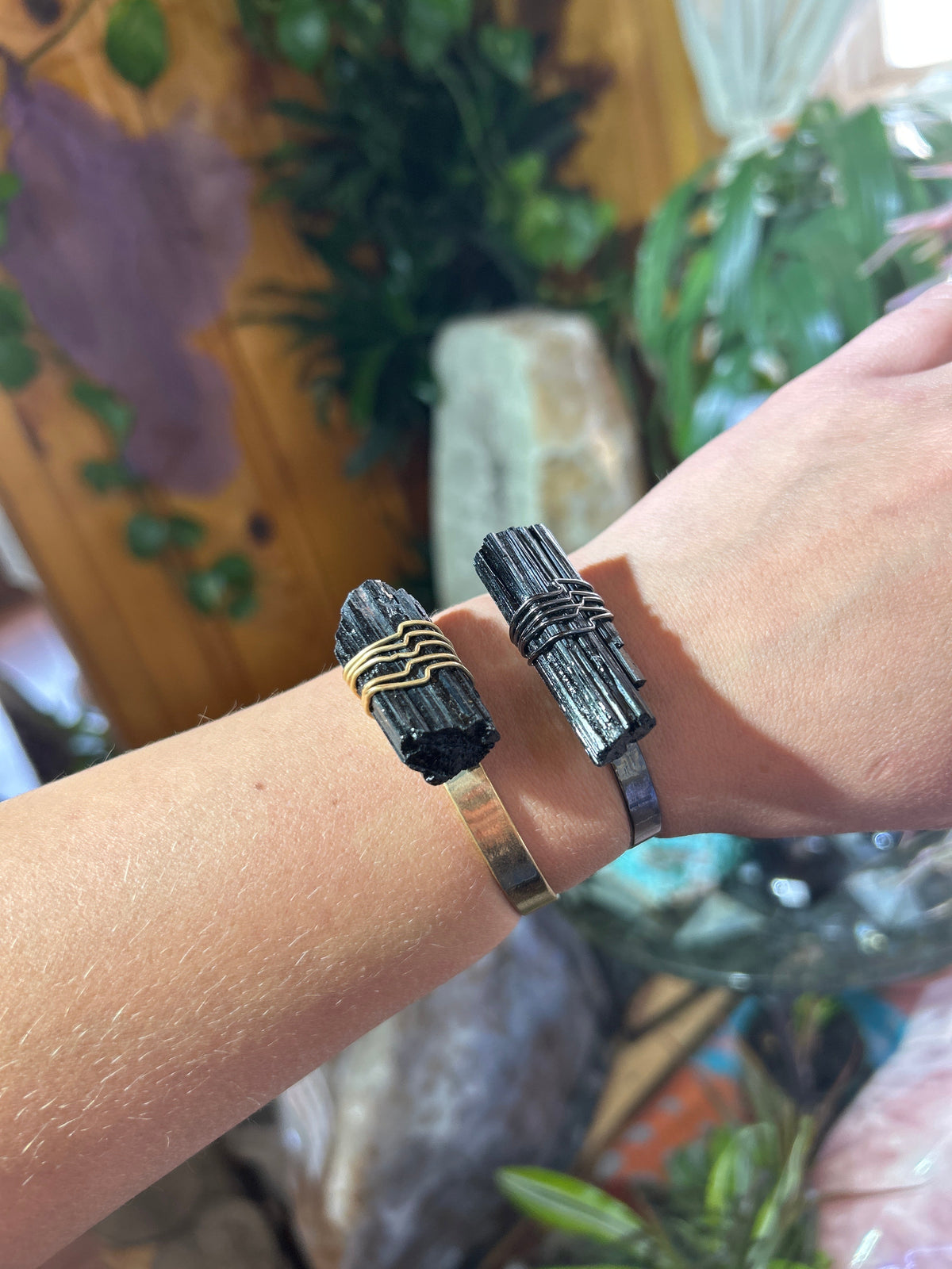 Black Tourmaline Plated Bangle CWDM