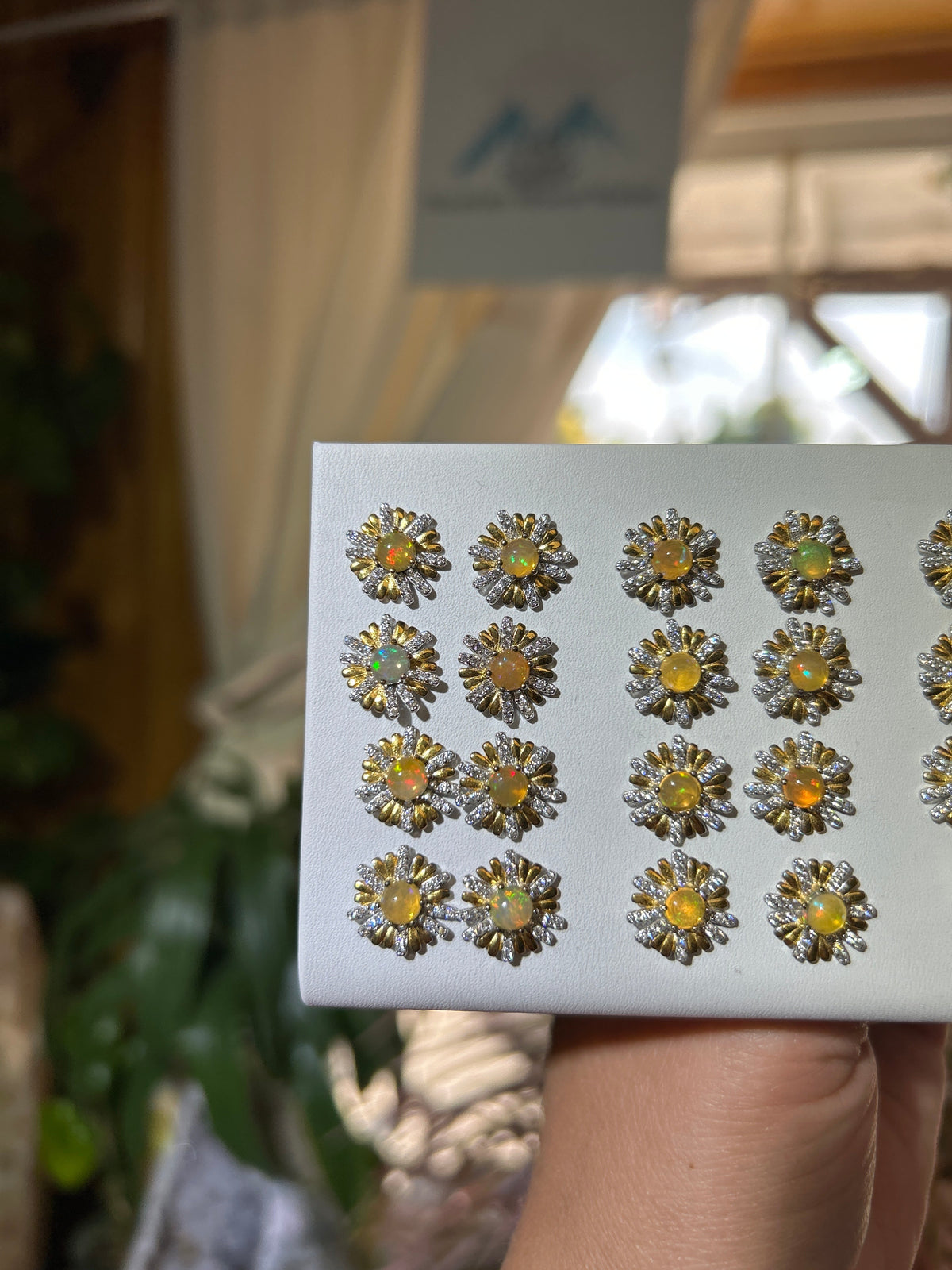 Opal Flower Studs Mountain Mineral Market