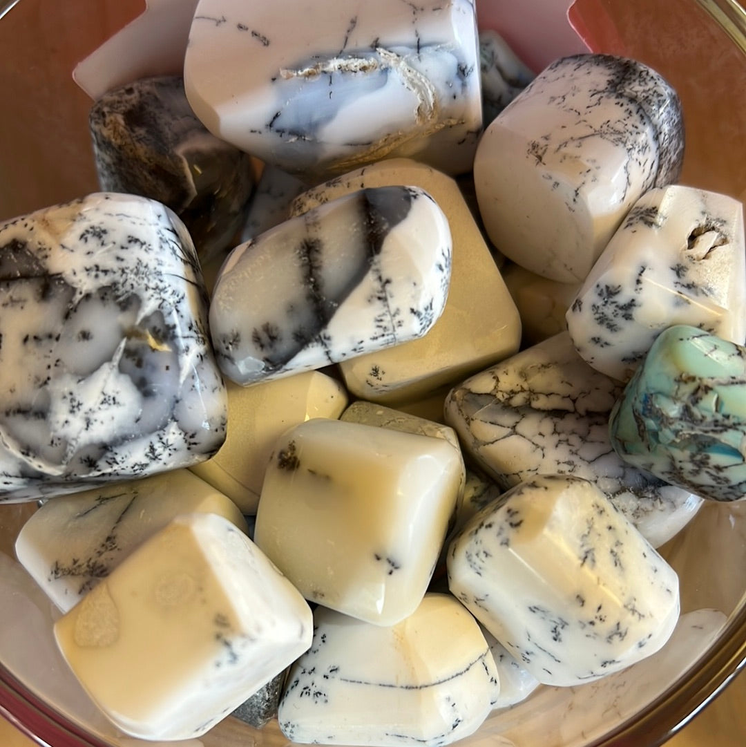 Dendritic opal tumble stones MMM